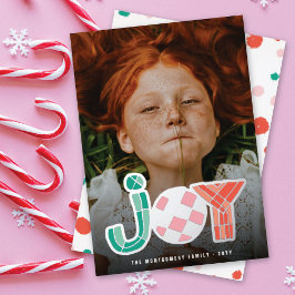 Bold Chunky Geometric Joy Colorful Modern Foto Folien Feiertagskarte