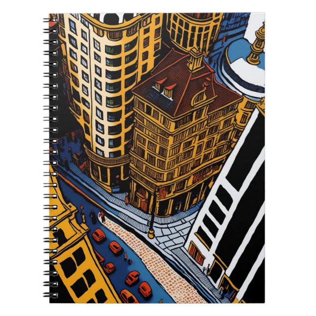 Bold Cityscape Illustration Notebook Notizblock (Vorderseite)