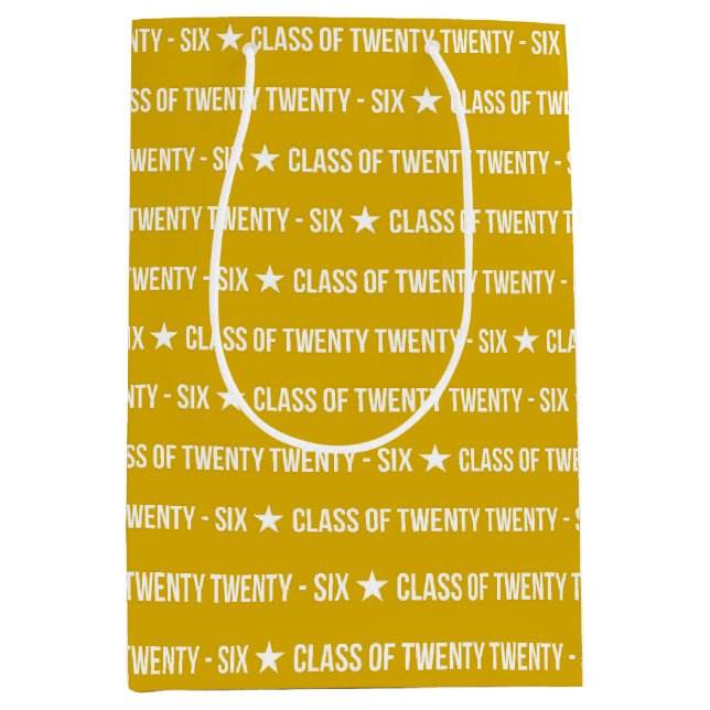Bold Class of 2026 Graduation Pattern Mittlere Geschenktüte (Vorderseite)