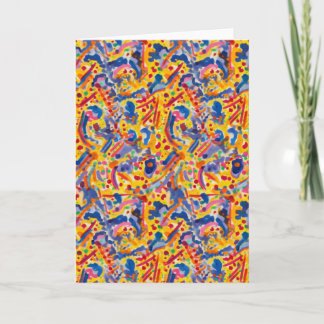 Bold Colorful Abstract Pattern Blank Karte