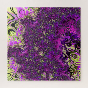 Bold Colorful Trippy Groovy Funky Fraktal Art Puzzle