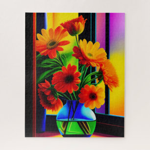 Bold Colors Artistic Floral Bouquet Puzzle