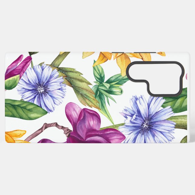 Bold country flower pattern - large  samsung galaxy hülle (Rückseite (Horizontal))