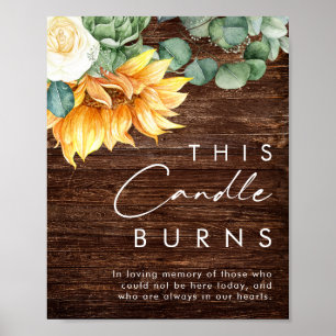Bold Country Sonnenblume   Holz Diese Kerze Brennt Poster