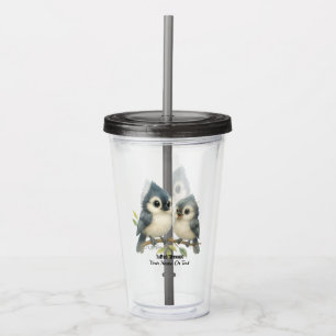 Bold Curious Titmouse Acryltrinkbecher