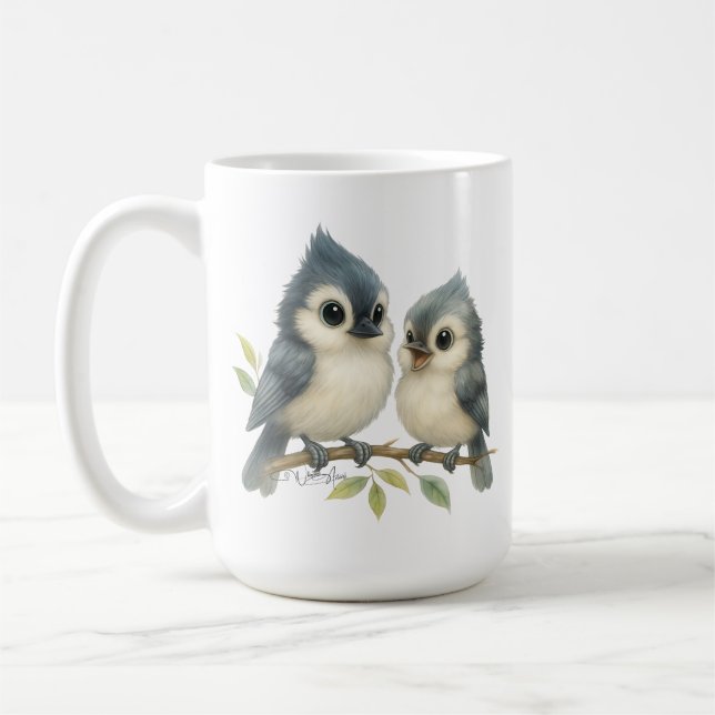 Bold Curious Titmouse Kaffeetasse (Links)