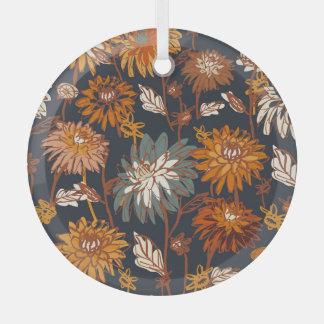 Bold Dahlia Chrysanthemum Chinese Pattern Ornament Aus Glas