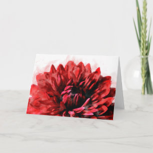 Bold Dahlia Watercolor Crimson