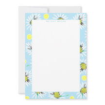 Bold Daisies Pastel Blue Yellow Individuelle Name