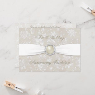 Bold Damask 30. Hochzeitstag 12x18 Einladung