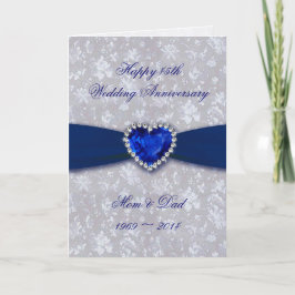 Bold Damask 45. Hochzeitstag Grußkarte Karte