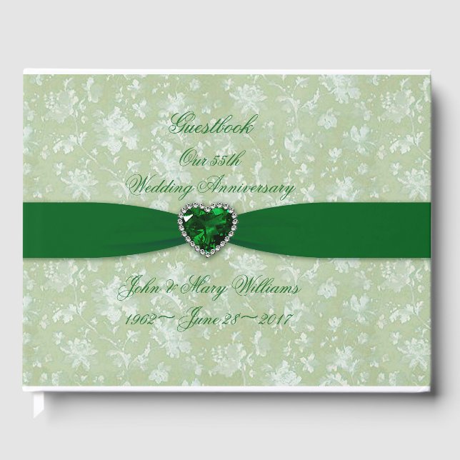 Bold Damask 55-jähriges Gästebuch (Vorderseite)