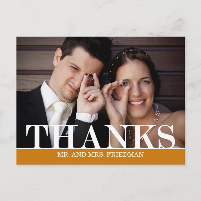 Bold danke Hochzeit Dankeschön Card Postkarte (Vorderseite)