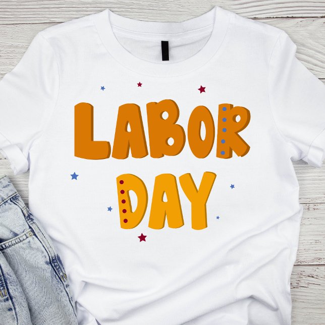 Bold Dark Orange Labour Day T-Shirt (Von Creator hochgeladen)