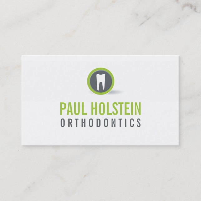BOLD DENTIST BUSINESS CARD :: modernes Zahnlogo 1 Visitenkarte (Vorderseite)