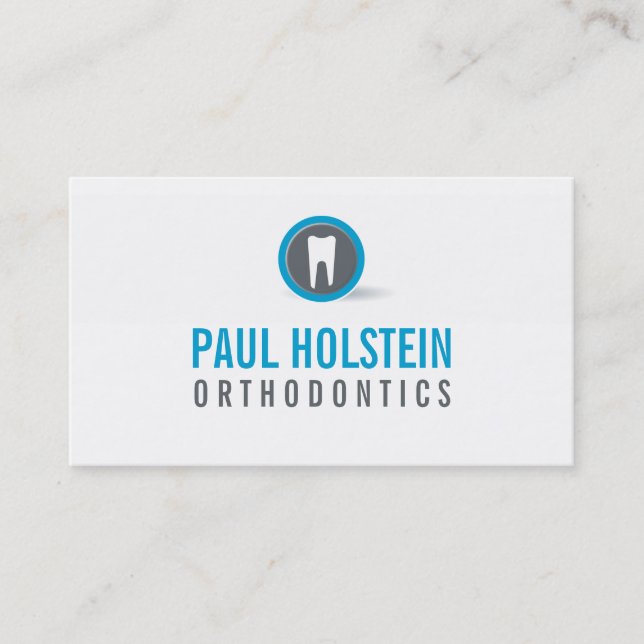 BOLD DENTIST pro zahnärztliches, modernes Zahnlogo Visitenkarte (Vorderseite)