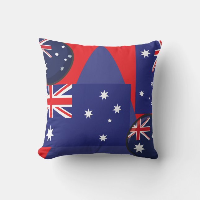 Bold Down Under Hues: Aussie Spirit Square Kissen (Vorderseite)