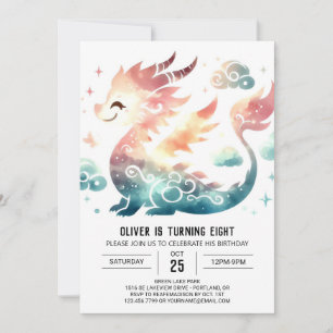 Bold Dragon Birthday Printable Einladung