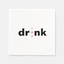 Bold Drink Drank Drunk Vowel Swap Cocktail Serviette