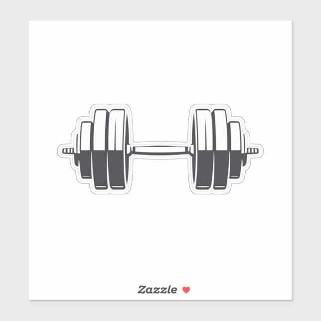 Bold Dumbell Power - Minimalistische Fitness Desig Aufkleber (Blatt)