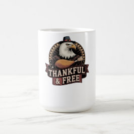 Bold Eagle Head Thankful & Free Vintage Graphic Kaffeetasse