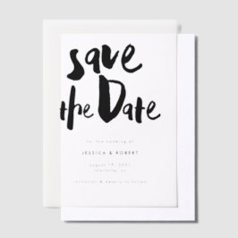 Bold Edgy Modern Black Brush Script Foto Wedding