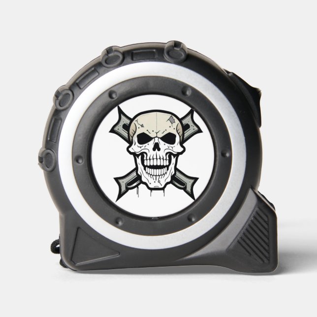 "Bold & Edgy: Skull and Crossbones Design Showcase Maßband (Vorderseite)