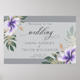 Bold Elegant Amethyst Lila Floral Poster