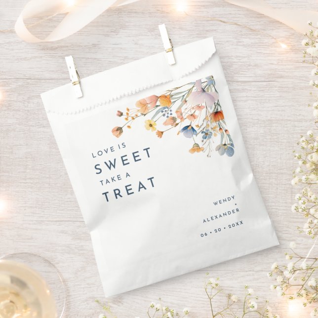 Bold Elegant Floral Wedding Geschenktütchen (Ausgeschnitten)