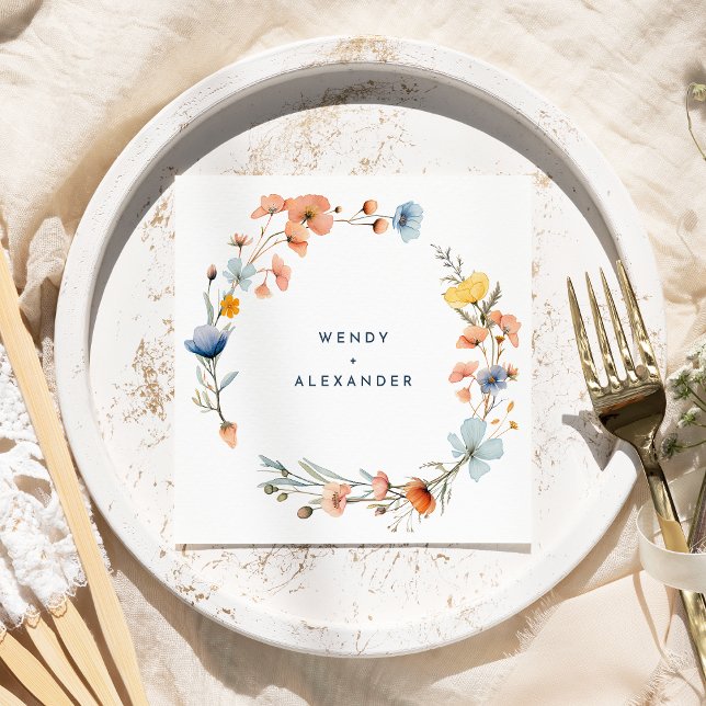 Bold Elegant Floral Wedding Serviette (Von Creator hochgeladen)