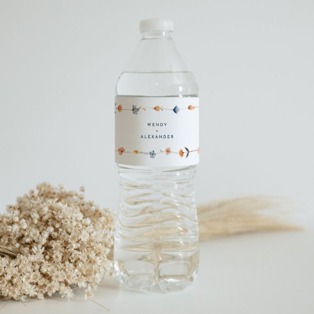 Bold Elegant Floral Wedding Wasserflaschenetikett (Von Creator hochgeladen)