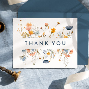 Bold elegante Floral Wedding Danke Postkarte