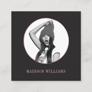 Bold elegante Rose Gold Foto Einzigartige Social M Telefonnummerkarte