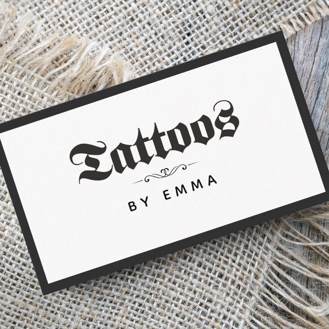 Bold Elegante Tattoo Artist Shop Salon Social Medi Visitenkarte (Von Creator hochgeladen)