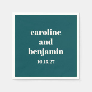 Bold Emerald Chic Modern Wedding Personalisiert Serviette
