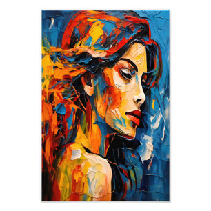 Bold Expressionist Female Portrait Abstrakt Art Fotodruck