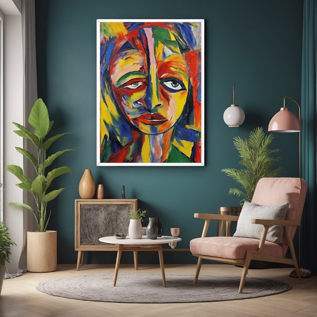 Bold Expressionist Portrait Emotional Abstrakt Art Poster (Von Creator hochgeladen)