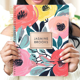 Bold Expressive Floral Individuelle Name Planer