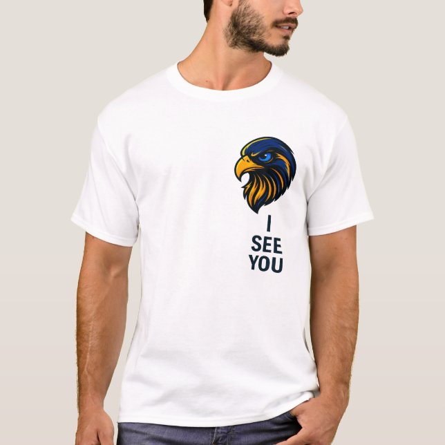 Bold Falcon Head with "I SEE YOU" Statement - Mini T-Shirt (Vorderseite)