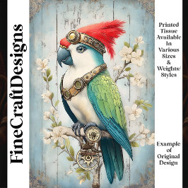 Bold farbige Fantasy Bird Parrot J8L Decoupage Seidenpapier