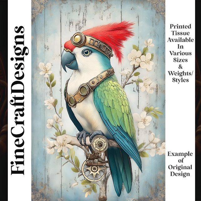 Bold farbige Fantasy Bird Parrot J8L Decoupage Seidenpapier (Von Creator hochgeladen)
