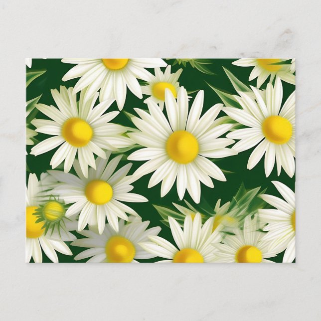 Bold Floral Daisies Pattern Postkarte (Vorderseite)