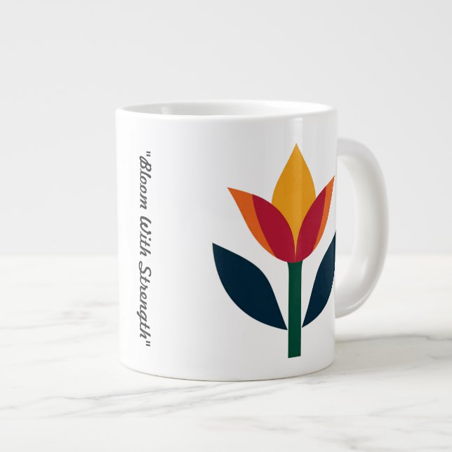 "Bold Floral Harmony" Jumbo-Tasse (Vorderseite Rechts)