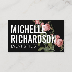 Bold Floral II Event Plane Business Card Visitenkarte