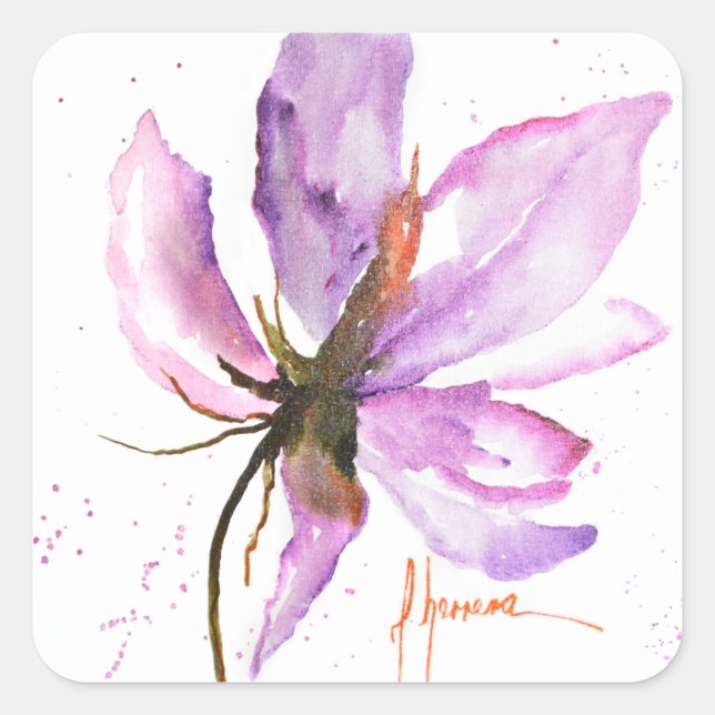 Bold Floral IV Quadratischer Aufkleber (Vorderseite)