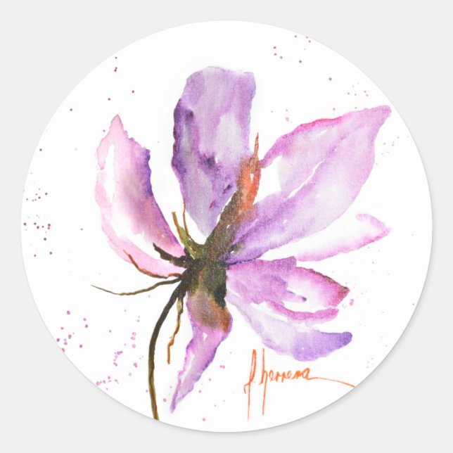 Bold Floral IV Runder Aufkleber (Vorderseite)