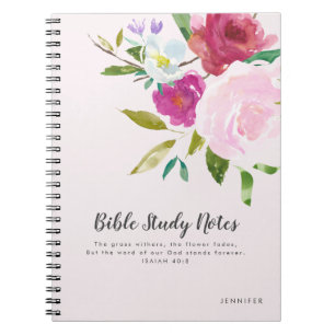 Bold Floral Personalisiert Bible Studies Notebook Notizblock