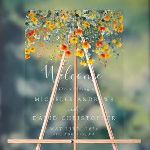 Bold Floral Wedding Acrylschild