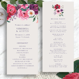 Bold Floral Wedding Program Programm