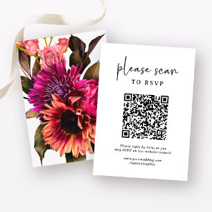 Bold Floral Wedding   UAWG mit QR-Code Begleitkarte